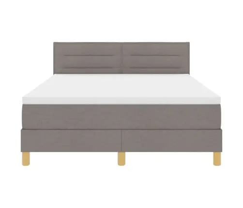 Led Box Spring Voodi Lediga Pruunikashall 140 X 200 Cm Kangas