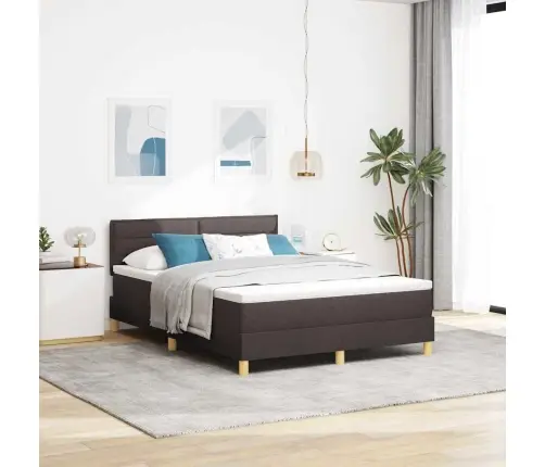 Led Čiužinio Lova Su Led Tamsiai Rudas 160 X 200 Cm Audinys