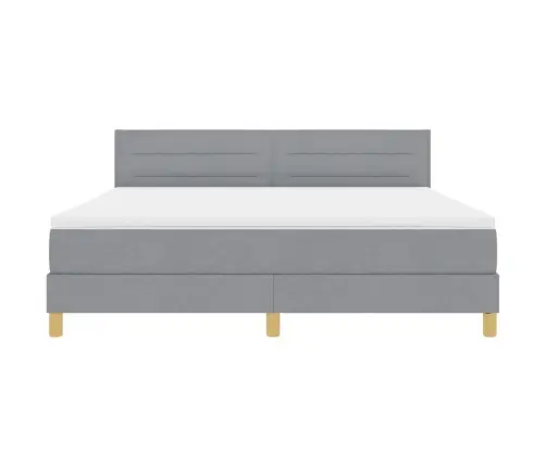 Led Gultas Pamatne Ar Matraci Gaiši Pelēks 180 X 200 Cm Audums Vidaxl