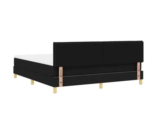 Led Gultas Pamatne Ar Matraci Ar Led Melna 180 X 200 Cm Audums Vidaxl