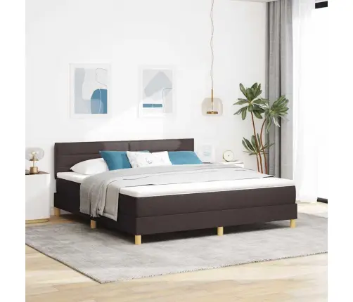 Led Čiužinio Lova Su Led Tamsiai Rudas 180 X 200 Cm Audinys