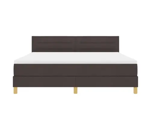 Led Čiužinio Lova Su Led Tamsiai Rudas 180 X 200 Cm Audinys