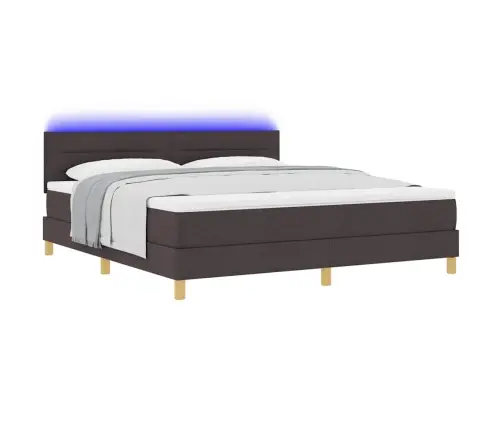 Led Čiužinio Lova Su Led Tamsiai Rudas 180 X 200 Cm Audinys