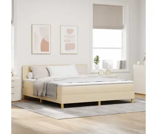 Led Čiužinio Lova Su Čiužiniu Kreminė 180 X 200 Cm Audinys