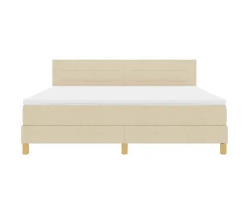 Led Čiužinio Lova Su Čiužiniu Kreminė 180 X 200 Cm Audinys