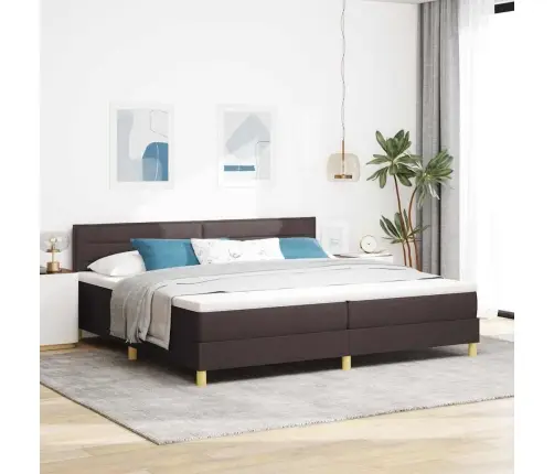 Led Čiužinio Lova Su Led Tamsiai Rudas 200 X 200 Cm Audinys