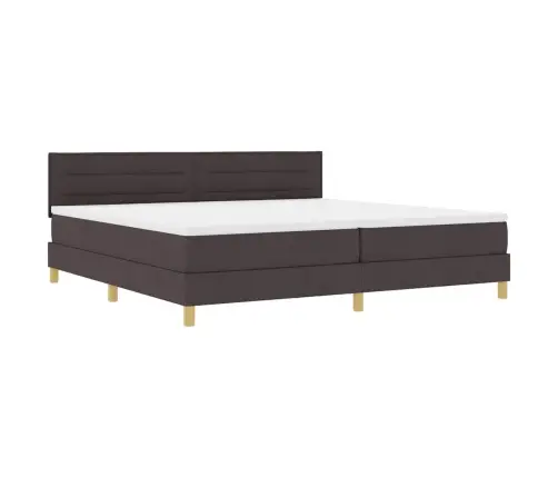 Led Čiužinio Lova Su Led Tamsiai Rudas 200 X 200 Cm Audinys