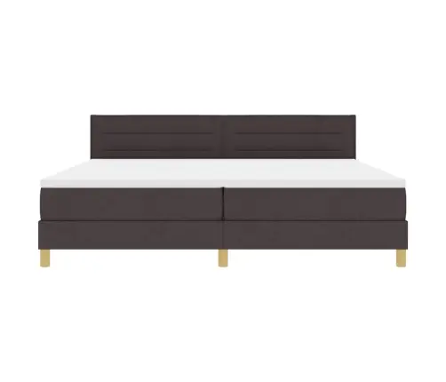 Led Čiužinio Lova Su Led Tamsiai Rudas 200 X 200 Cm Audinys