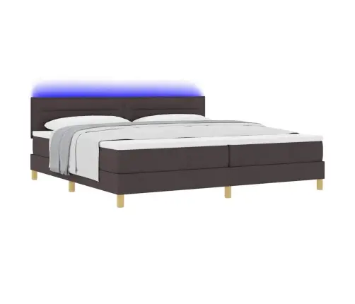 Led Čiužinio Lova Su Led Tamsiai Rudas 200 X 200 Cm Audinys