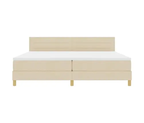 Led Čiužinio Lova Su Čiužiniu Kreminė 200 X 200 Cm Audinys