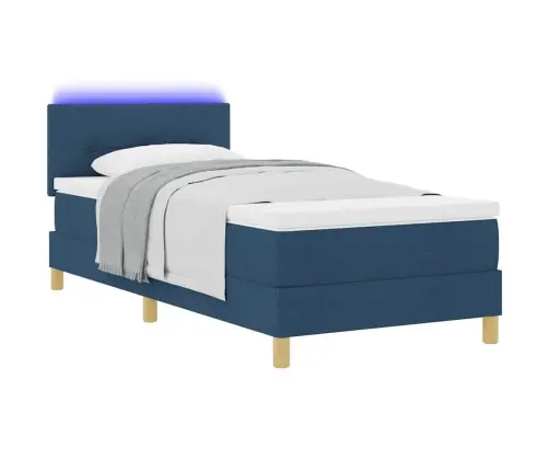 Led Čiužinio Lova Su Čiužiniu Mėlyna 90 X 190 Cm Audinys