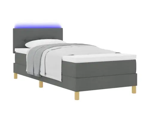 Led Box Spring Voodi Madratsiga Tumehall 90 X 200 Cm Kangas