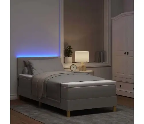 Led Box Spring Voodi Peaga Pruunikashall 90 X 200 Cm Kangas