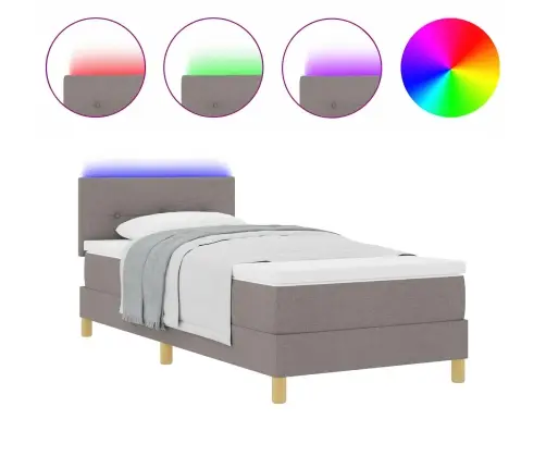 Led Box Spring Voodi Peaga Pruunikashall 90 X 200 Cm Kangas