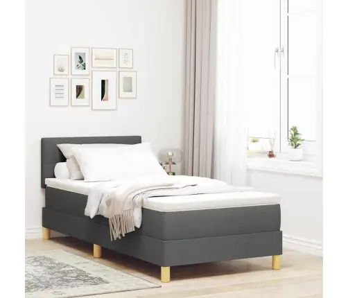 Led Box Spring Voodi Madratsiga Tumehall 100 X 200 Cm Kangas