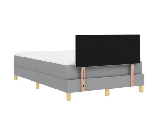 Kastītes Atsperu Gulta Gaiši Pelēka 120 X 190 Cm Audums Vidaxl