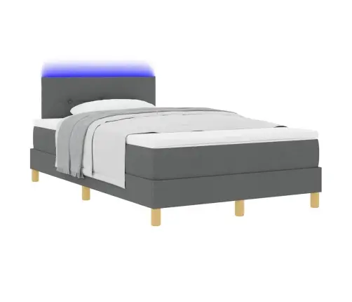 Led Čiužinio Lova Su Led Tamsiai Pilka 120 X 190 Cm Audinys