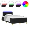 Box Spring Gulta Ar Matraci Un Led Melnā Krāsā 120X200 Cm Audums Vidaxl