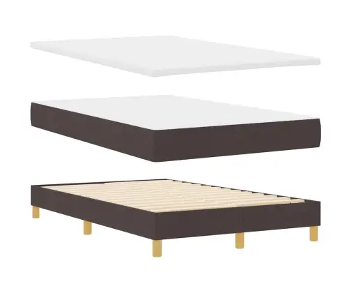 Pavasara Gultas Kaste Ar Matraci & Led Tumši Brūnā 120X200 Cm Audumā Vidaxl