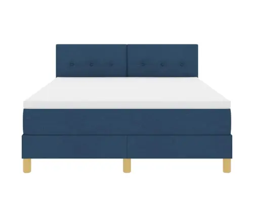 Led Čiužinio Lova Su Čiužiniu Mėlyna 140 X 190 Cm Audinys