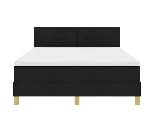 Led Gultas Pamatne Ar Matraci Ar Led Melna 140 X 200 Cm Audums Vidaxl