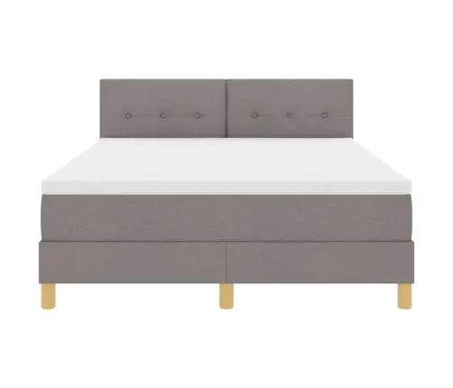 Led Gultas Pamatne Ar Matraci Pelēkbrūna 140 X 200 Cm Audums Vidaxl