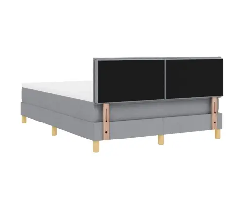 Led Box Spring Voodi Madratsiga Helehall 160 X 200 Cm Kangas