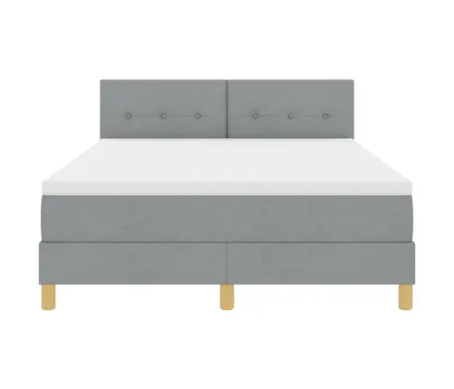 Led Box Spring Voodi Madratsiga Helehall 160 X 200 Cm Kangas