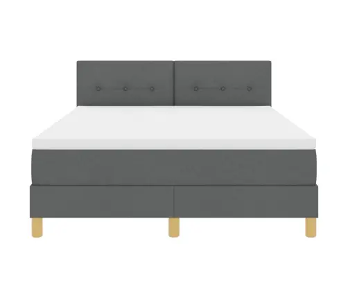 Led Gultas Pamatne Ar Matraci Tumši Pelēks 160 X 200 Cm Audums Vidaxl