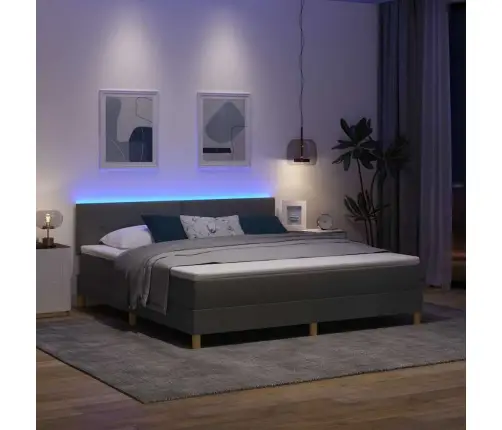 Led Box Spring Voodi Madratsiga Tumehall 180 X 200 Cm Kangas