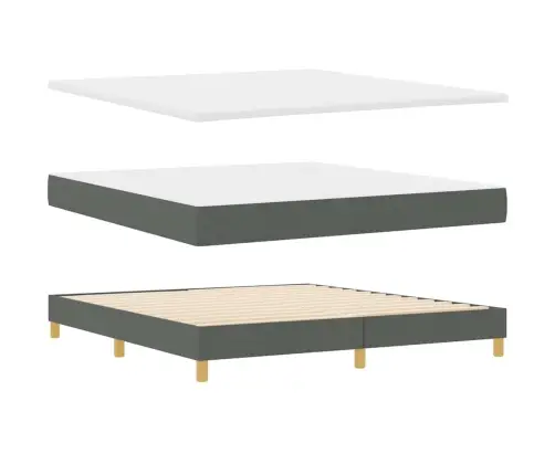 Led Box Spring Voodi Madratsiga Tumehall 180 X 200 Cm Kangas