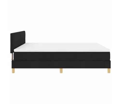 Led Box Spring Voodi Madratsiga Lediga Must 180 X 200 Cm Kangas