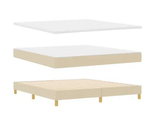 Led Gultas Pamatne Ar Matraci Krēmkrāsa 180 X 200 Cm Audums Vidaxl