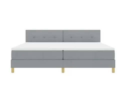 Kastveida Gulta Ar Matraci Un Led Gaismu, Gaiši Pelēka, 200X200 Cm, Audums Vidaxl