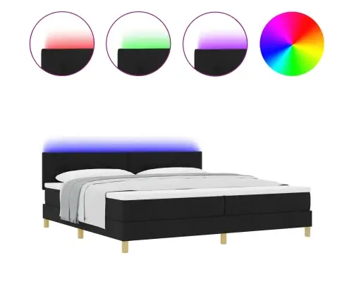 Led Čiužinio Lova Su Čiužiniu Juoda 200 X 200 Cm Audinys