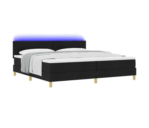 Led Čiužinio Lova Su Čiužiniu Juoda 200 X 200 Cm Audinys