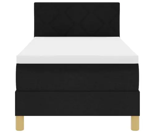 Box Spring Gulta Ar Matraču & Led Melnā 80X200 Cm Audums Vidaxl