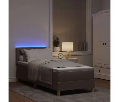 Led Box Spring Voodi Peaga Pruunikashall 80 X 200 Cm Kangas