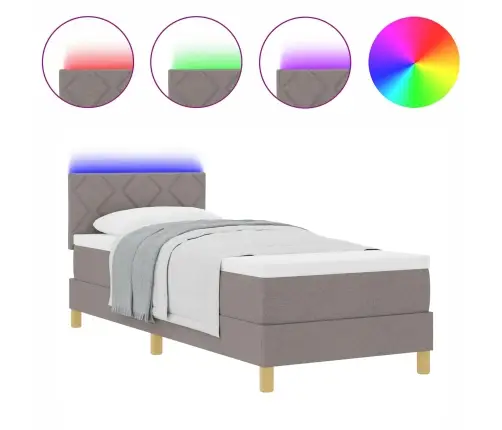 Led Box Spring Voodi Peaga Pruunikashall 80 X 200 Cm Kangas