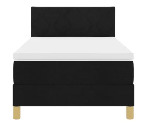 Gultas Matracis Ar Matraci Un Led Melns 90X190 Cm Audums Vidaxl