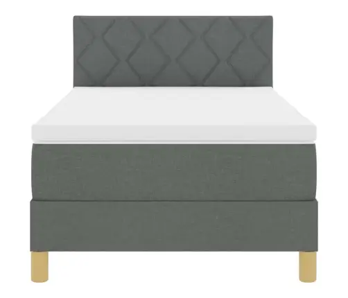 Kiemas Lova Su Čiužiniu Tamsiai Pilka 90 X 200 Cm Audinys