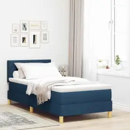Kiemas Lova Su Čiužiniu Mėlyna 90 X 200 Cm Audinys Kiemas Lova Su Čiužiniu Mėlyna 90 X 200 Cm Audinys