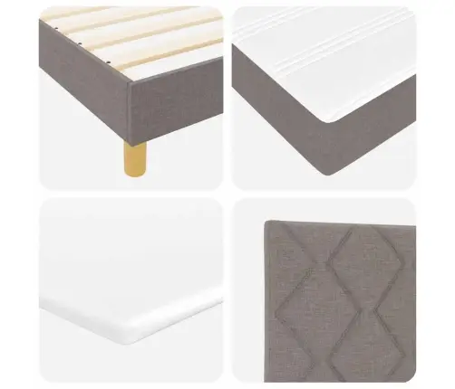 Led Čiužinio Lova Su Čiužiniu Taupe 100 X 200 Cm Audinys