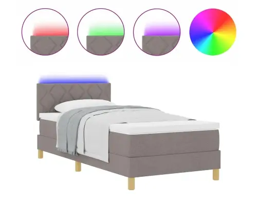 Led Čiužinio Lova Su Čiužiniu Taupe 100 X 200 Cm Audinys