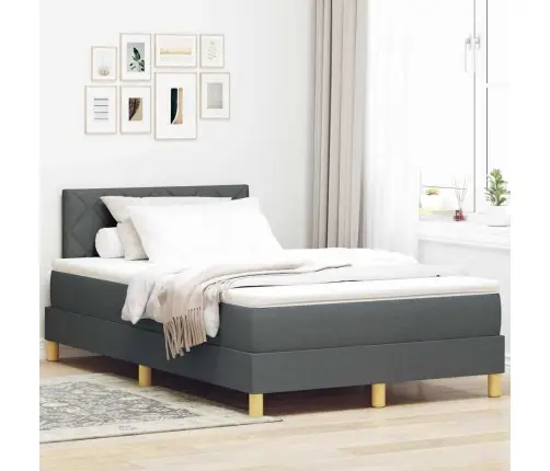 Led Box Spring Voodi Madratsiga Tumehall 120 X 190 Cm Kangas