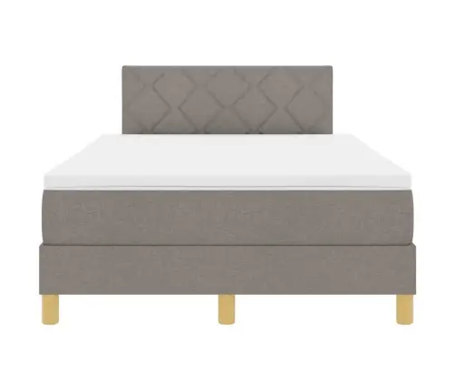 Kastītes Atsperu Gulta Pelēkbrūna 120 X 190 Cm Audums Vidaxl