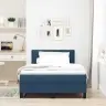 Kastītes Atsperu Gulta Ar Matraci Zila 120 X 190 Cm Audums Vidaxl