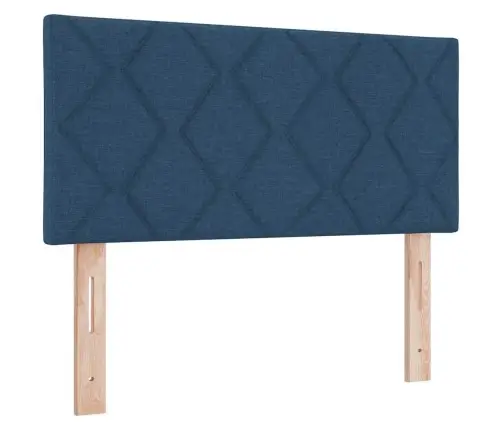 Kastītes Atsperu Gulta Ar Matraci Zila 120 X 190 Cm Audums Vidaxl