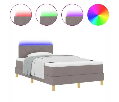 Led Box Spring Voodi Peaga Pruunikashall 120 X 200 Cm Kangas