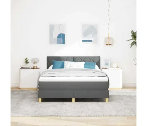 Led Čiužinio Lova Tamsiai Pilka 140 X 190 Cm Audinys